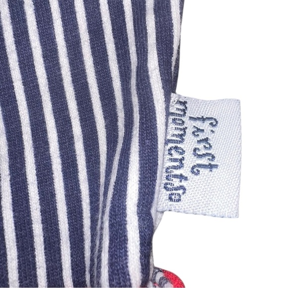 RARE Vintage Railroad Stripes Embroidered Baseball Jeans Fleece Lined 6-9 months - Picture 3 of 5